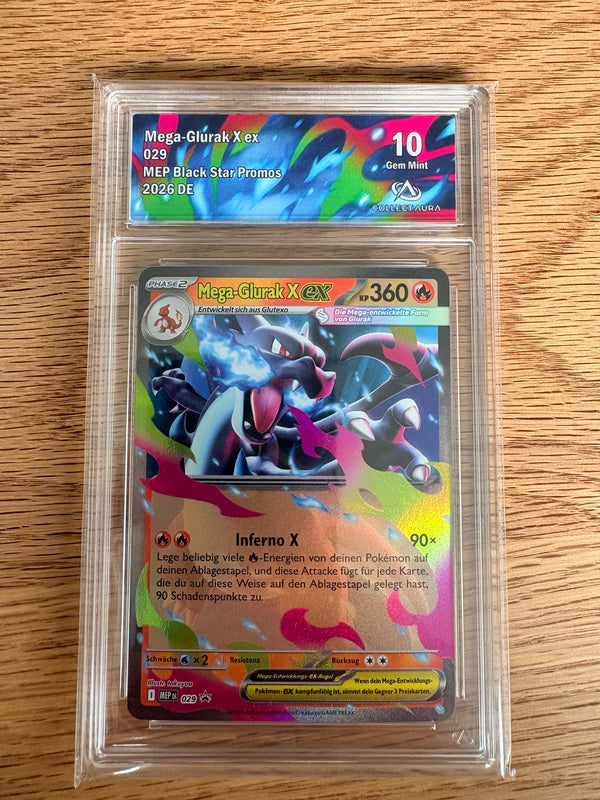 Mega-Glurak X ex 029 – Deutsch – CollectAura 10 Gem Mint – Slab